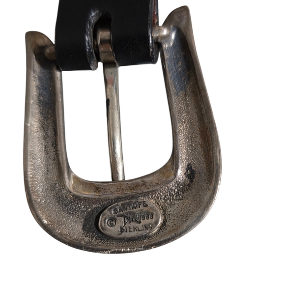 Rewards Tapered Leather Belt with Douglas Magnus Sterling Buckle Set Size 28